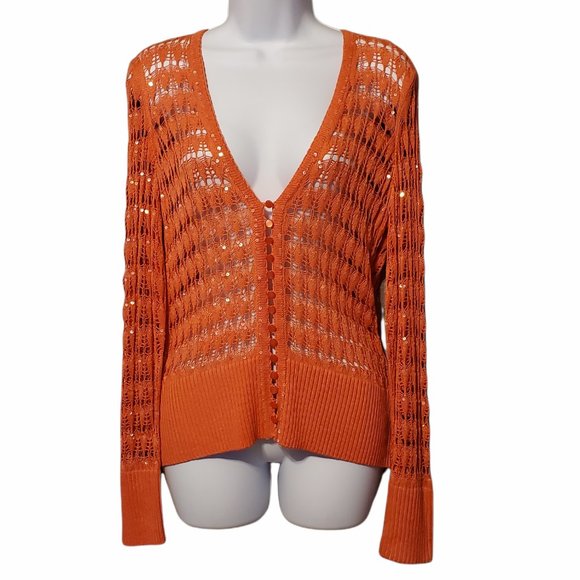 Cache Sweaters - 🎁NWOT Cache Knit Sequin Cardigan Silk Large🎁